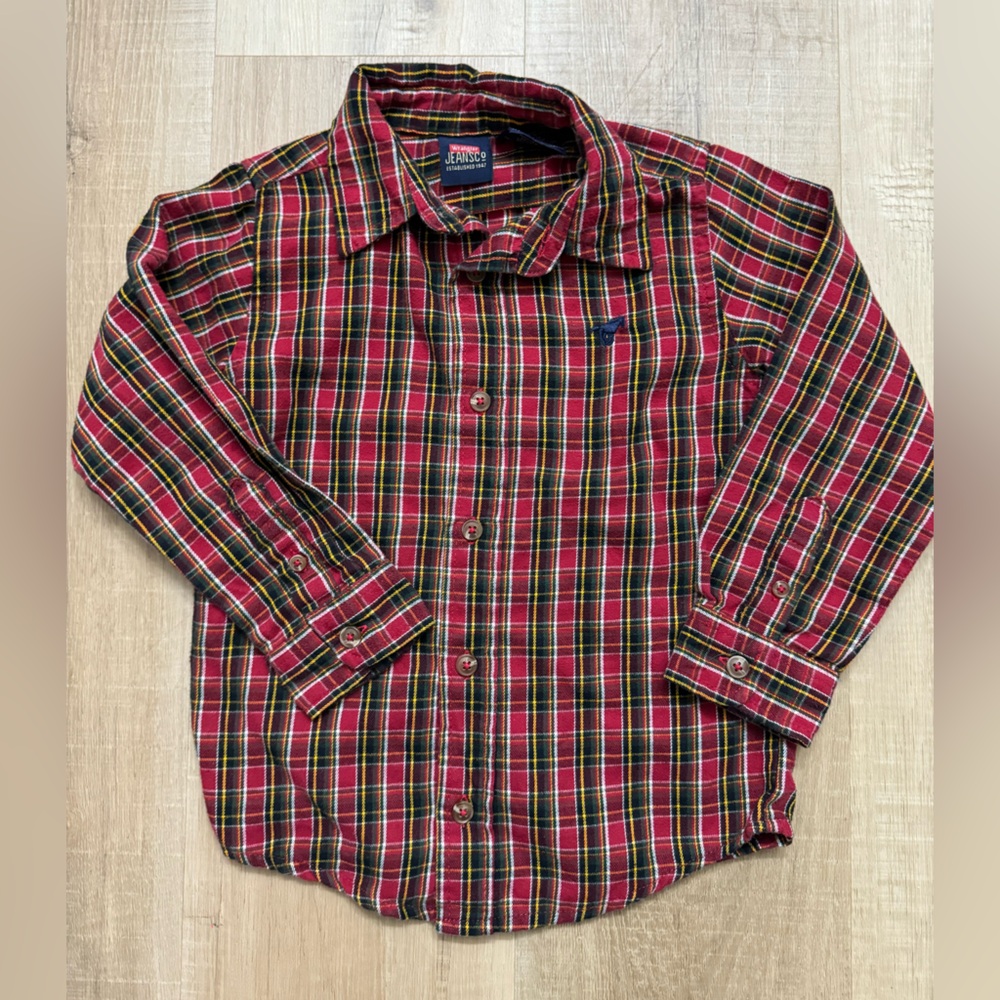 Wrangler Red and Yellow Plaid Shirt